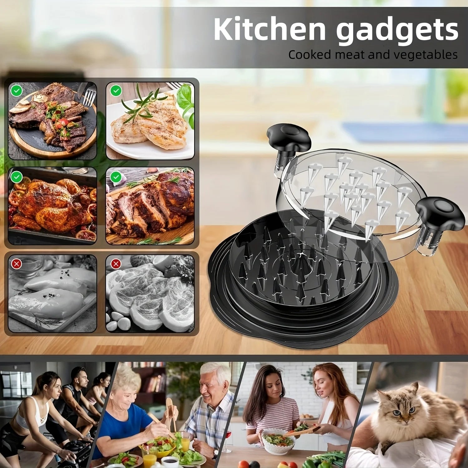 Ergonomic Chicken Shredder with Non-Slip Grip - Manual Meat Shredder for Pork Beef Chicken - for Kitchen Gadgets, Meat Shredding